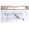 Image 1 : BC-56c 1986 Canada $5,Bonin-Thiessen BCS Certified Gem UNC-65