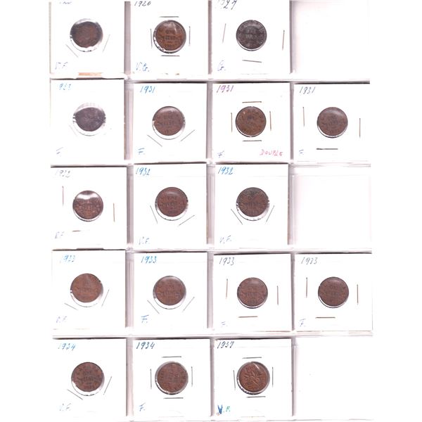 Lot of 506x 1920-1987 Canada 1-cent Collection in Fine to UNC Condition. 506pcs.