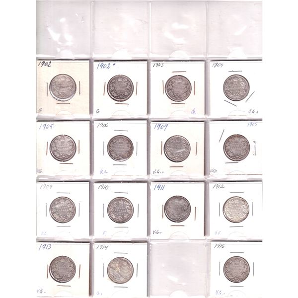 Lot of 165x 1902-2009 Canada 25-cent Collection in Fine to UNC Condition. Some coloured coins includ