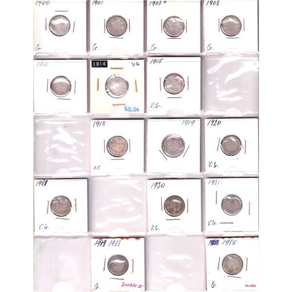 Lot of 66x 1900-1992 Canada 10-cent Collection in Good to UNC Condition. 66pcs.