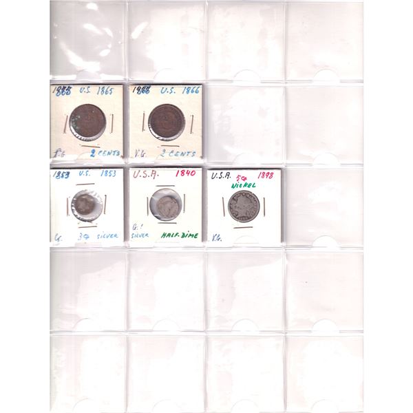 Lot of 25x 1840-1977 USA Mixed Denomination Collection in Good to VG Condition. 25pcs.