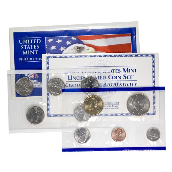 2003 United States Mint-Philadelphia 10-coin Uncirculated Set.