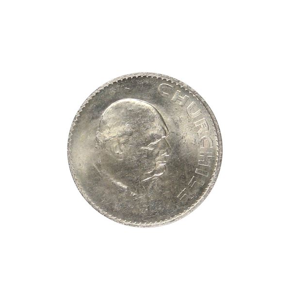 1965 Winston Churchill United Kingdom 1-crown. Coin appears to be in AU condition