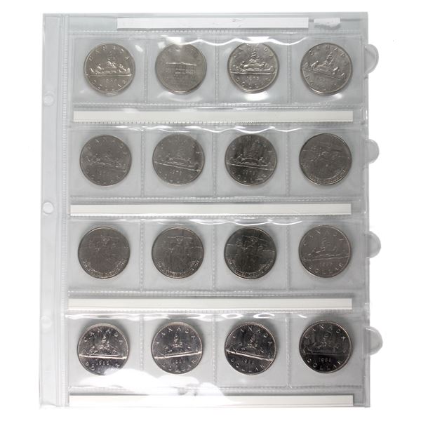 16x 1969-1986 Canada 1-dollar Collection. 16pcs.
