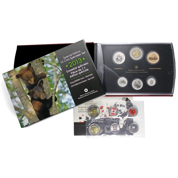 2x 2013-2015 Canada Coin Sets. 2013 $2 Black Bear Specimen Set & 2015 SE Uncirculated Set. 2pcs