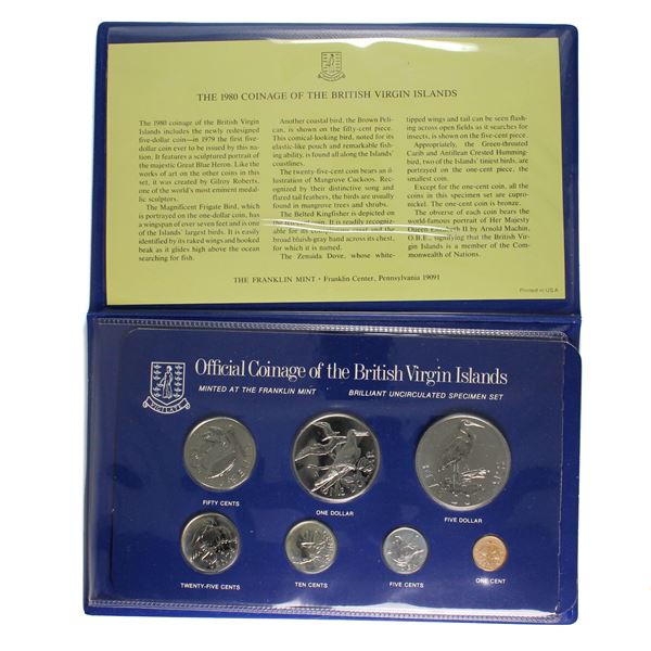1980 British Virgin Islands 7-Coin Brilliant Uncirculated Set