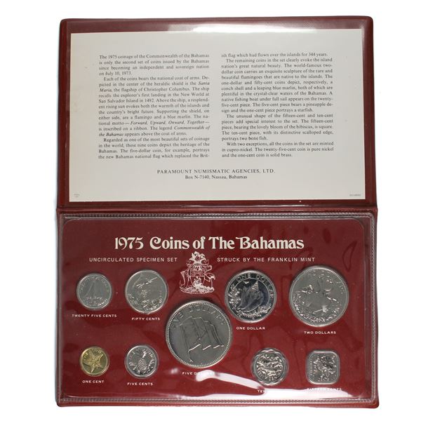1975 Bahamas 9-Coin Specimen Uncirculated Set