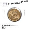 Image 1 : Australia Gold 1875-S Full Sovereign in EF-AU Condition. Coin is 22K and contains 0.2354 ozt