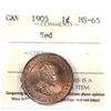 1-cent 1905 ICCS Certified MS65 RED! A lustrous natural bronze Red coin with exceptional strike deta