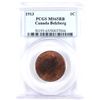 1-cent 1913 PCGS Certified MS65 RED & Brown ' Belzberg Collection'. A deep cherry bomb red Hue throu