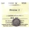 5-cent 1880H Obv.2  ICCS Certified VF20