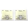 5-cent 1917 & 1918 ICCS Certified MS63. Pair of blast white coins. 2pcs