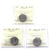 5-cent 1922 Near, 1922 Far, & 1923 all ICCS Certified  AU55! 3pc