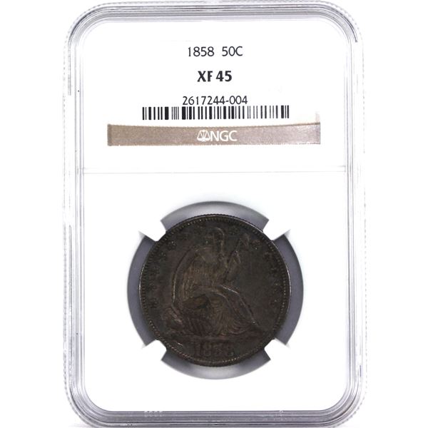 1858 USA Half Dollar NGC Certified EF45.