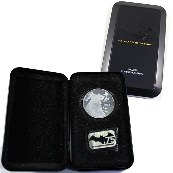 2014 Niue $5 75 Years of Batman 2oz Fine Silver Coin Set (Tax Exempt).