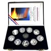Image 1 : 1992 Albertville and Savoie Winter Olympics Official Silver 9-coin with Medallion Set.