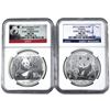 Image 1 : 2012 & 2014 China 1oz .999 Fine Silver Pandas NGC Certified MS-70 Early Releases. 2pcs (Tax Exempt)