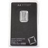 Image 2 : Valcambi Suisse 1g .9995 Platinum Bar in Hard Plastic Certificate. (TAX Exempt)