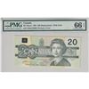 Image 1 : BC-58aA 1991 Canada $20, Thiessen-Crow, Replacement-With Serif, EIX, PMG Certified Gem UNC-66 EPQ