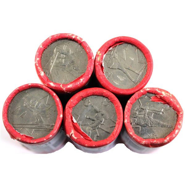Lot of 5x 2007 Vancouver Olympics 25-cent  Special Wrap Rolls. Includes Biathlon, Curling, Wheelchai