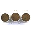 Image 1 : Lot of 3x 1937-1939 Canada 1-cent  Rolls in Tubes. Average condition. You will receive one of each y