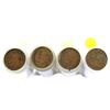 Image 1 : Lot of 4x 1937-1940 Canada 1-cent  Rolls in Tubes. Includes one of each year. Average condition.