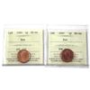 Image 1 : 1995 & 1997 Canada 1-cent ICCS Certified MS-66, Red. 2pcs.