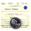 Image 1 : 1971 Canada 5-cent  ICCS Certified PL-66, Heavy Cameo