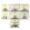 Image 1 : Lot of 7x 1950-1959 Canada 10-cent  ICCS Certified MS-64. 7pcs.
