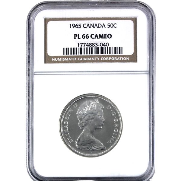 1965 Canada 50-cent  NGC Certified PL-66, Cameo