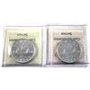 Image 2 : 2x 1951 Canada Silver Dollar  ICCS Certified MS-62. Lot Includes: Double HP; & Standard. 2pcs.
