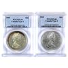 Image 1 : Lot of 2x 1965 Canada Silver Dollar  PCGS Certified PL-66. Lot Includes: Type 1; & Type 2. 2pcs.