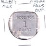 Image 1 : Canada, Niagara Falls, Ontario "Miller's Excellent Milk-Good for 1 Quart"  Merchant Token