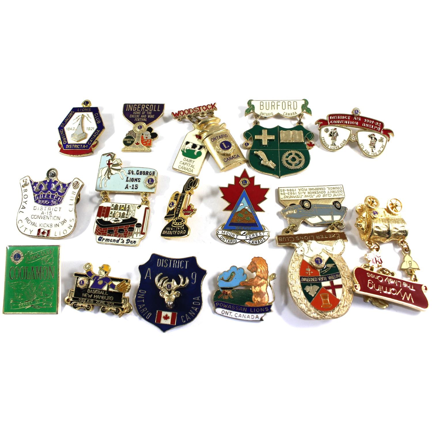 Lot of 15x Assorted Legion and Lions Club Pins. All assorted. Please ...