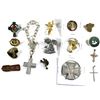 Image 1 : Lot of 15x Assorted Pins and Charms of Religious Symbols. All assorted. Please see picture for more 