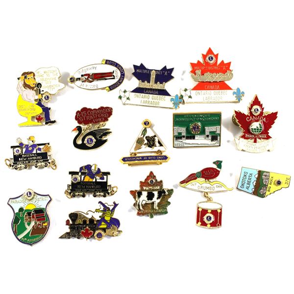 Lot of 15x Assorted Lions Club Pins. All assorted. Please see picture for more details.