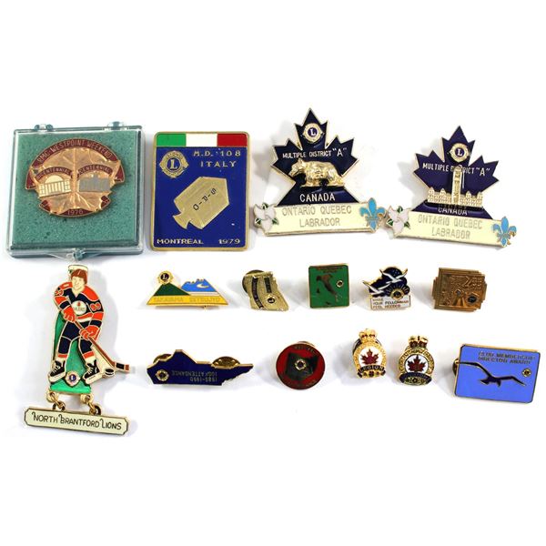 Lot of 15x Assorted Legion and Lions Club Pins. All assorted. Please see picture for more details.