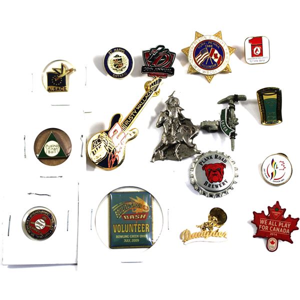 Lot of 15x Assorted Pins. All assorted. Please see picture for more details. Includes Puslinch Minor