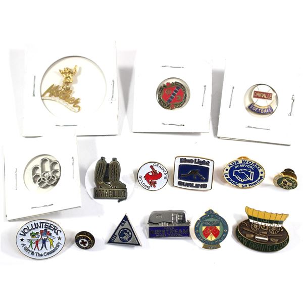 Lot of 15x Assorted Pins. All assorted. Please see picture for more details. Includes Oakville Softb