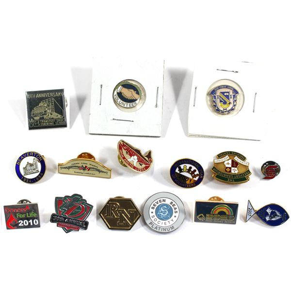 Lot of 15x Assorted Pins. All assorted. Please see picture for more details. Includes Beaverton Cent