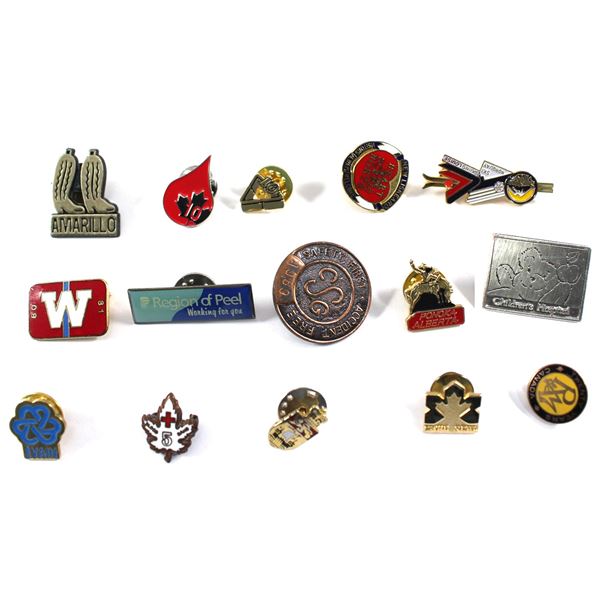 Lot of 15x Miscellaneous Mostly Enameled Pins. See image for variety.