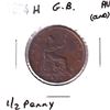 Image 1 : Great Britain 1874H Half Penny  AU(Cleaned)