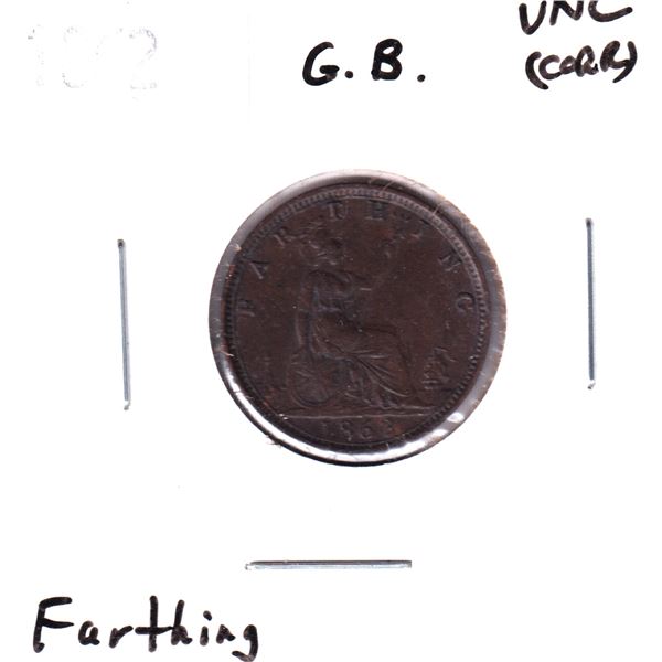 Great Britain 1862 Farthing UNC(Corrosion)
