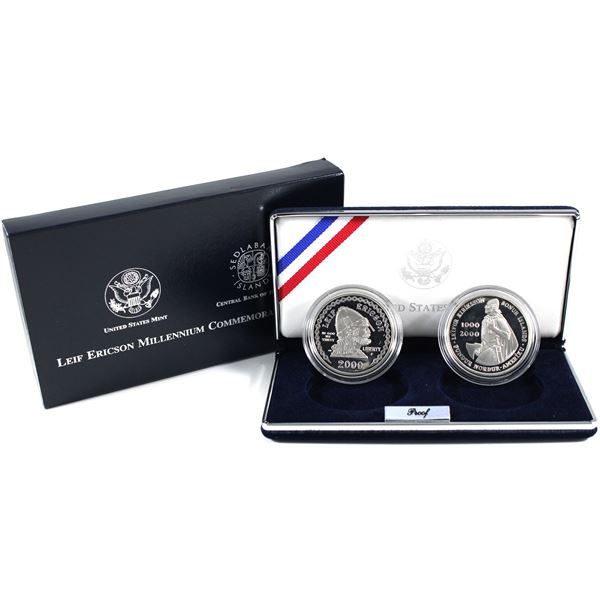 2000-P USA/Iceland Leif Erikson, 26.73g .900 Silver 2-coin Proof Set