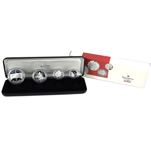 1988 Australia, Masterpieces in Silver 4-coin Sterling Silver Proof Set