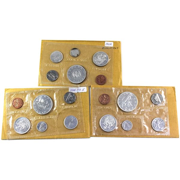 Lot of 3x 1962-1965 Canada Proof Like Sets. Lot Includes: 1962; 1964 No Dot; & 1965 PTD 5. 3pcs