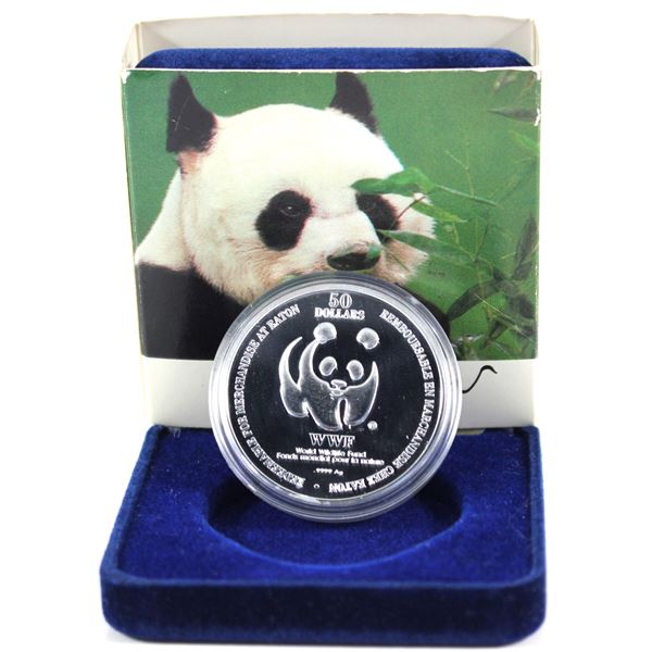 1995 Canada $50 World Wild Wildlife Fund, Timothy Eaton  1oz Fine Silver Coin (Tax Exempt)