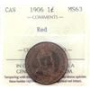 Image 1 : 1906 Canada 1-cent ICCS Certified MS-63 Red
