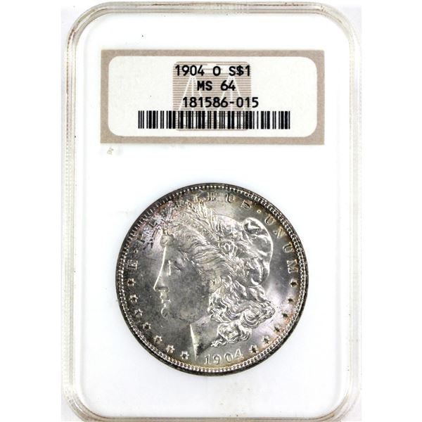1904-O USA Morgan Dollar, NGC Certified MS-64. 0.86oz .900 Silver Coin