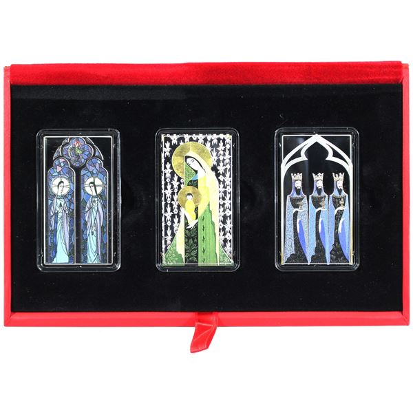 Beautiful Set! 2015 Niue $10 Eyvind Earle Icons of Faith 3-coin Fine Silver Set (Tax Exempt)